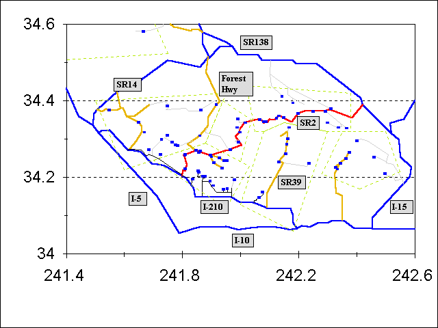 map showing definition of hiking regions of SGM without full nw section